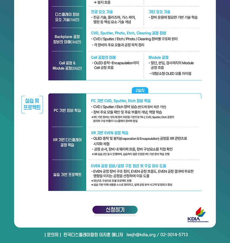 [렛유인에듀] 2025 디스플레이 공정/장비 요소기술의 이해 실습과정